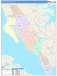 Newport News County Wall Map Color Cast Style